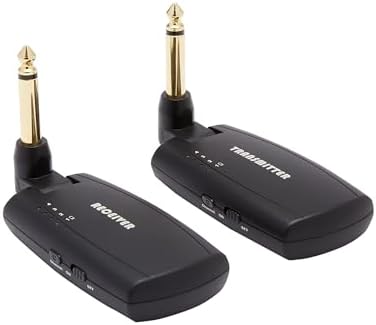 Amazon Basics Digital Wireless Guitar System Transmitter/Receiver with Rechargeable Batteries, Black