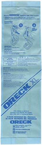 Oreck Commercial PK80009 Disposable Vacuum Bags XL Standard Filtration 9/Pack (FITS ORECK XL MODELS Without Bag DOCKS, INCLUDING 2000, 8000, 9000, and Commercial Series)
