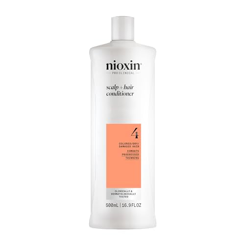 Nioxin System 4 Scalp + Hair Thickening Conditioner For Colored, Dry, & Damaged Hair with Progressed Thinning Maintain Vibrant Color Nourish & Boost Hair Density with Niacinamide & Biotin