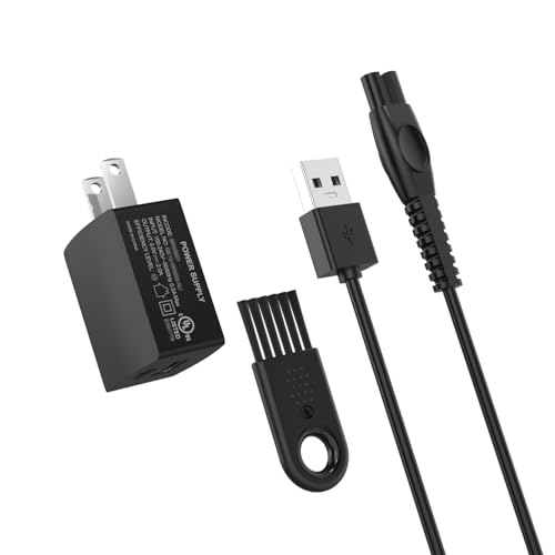 Superer 5V 5Ft (UL Certified) Charger Fit for Philips Norelco One Blade QP2724 QP2834, 2000 3000 7000 Series MG5910 MG7910 MG9510 Phillips Shaver 360 OneBlade Trimmer Electric Razor Charging Cord