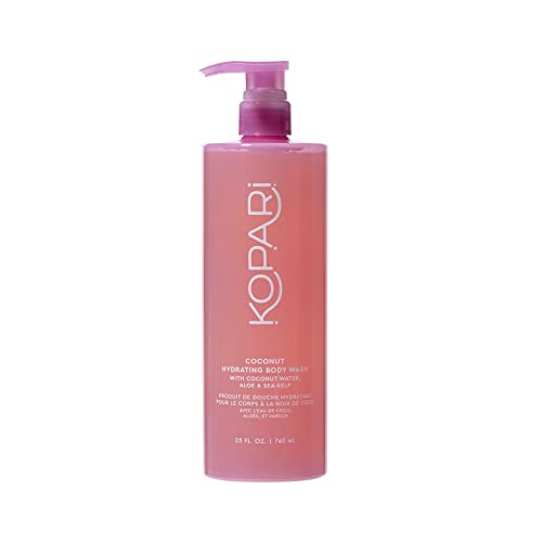 Kopari Jumbo Coconut Hydrating Body Wash with Organic Coconut Water, Sea Kelp and Aloe Vera, Luxurious Gel to Foam, Sweet Coconut & Vanilla, 25 oz