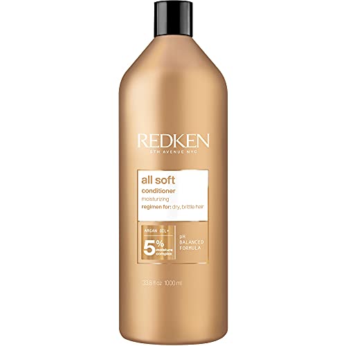 Redken All Soft Conditioner | For Dry / Brittle Hair | Moisturizes & Provides Intense Softness | With Argan Oil | 33.8 Fl Oz