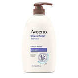 Aveeno Stress Relief Body Wash with Soothing Oat for Sensitive Skin, Lavender Body Wash to help you feel Calm and Relaxed, Sulfate-Free, 33 FL OZ