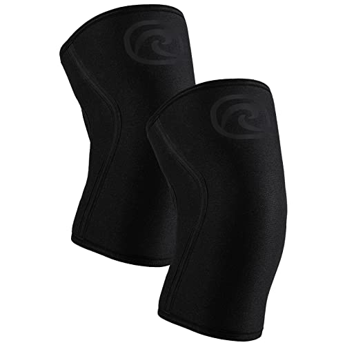 Rehband 7mm Power Max Knee Compression Sleeve for Strength Sports, Competition Grade, Neoprene Knee Sleeves for Bodybuilding & Heavy Powerlifting, Colour:Carbon/Black - 1 Pair, Size:X-Large