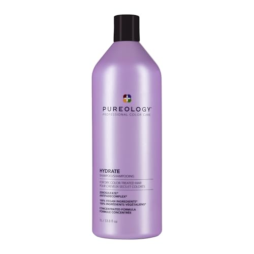 Pureology Hydrate Moisturizing Shampoo | Softens and Deeply Hydrates Dry Hair | For Medium to Thick Color Treated Hair | Sulfate-Free | Vegan