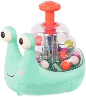 B. toys - Light Up Snail Ball PopperBaby Toy with Glowing Effects & Easy-Grip Handle - Interactive Educational Toy for Motor Skills Development - Colorful Baby Toys for 10+ Months