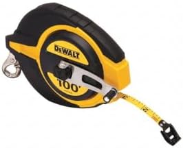 DEWALT Tape Measure, 100-Foot, Self-Lock, Solid Chrome Finish, Rubber Grip (DWHT34036L)