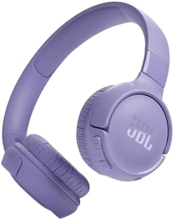JBL Tune 520BT - Wireless On-Ear Headphones, Up to 57H Battery Life and Speed Charge, Lightweight, Comfortable and Foldable Design, Hands-Free Calls with Voice Aware (Purple)
