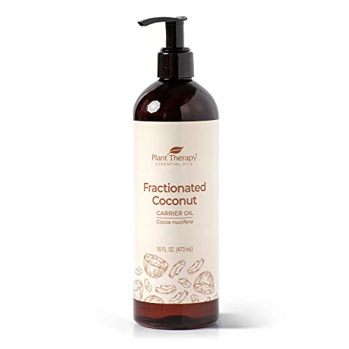 Plant Therapy Fractionated Coconut Oil for Skin, Hair, Body, Diluted Essential Oils, 100% Pure, Natural Moisturizer, Massage & Aromatherapy Liquid Carrier Oil 16 oz