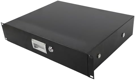 Ktaxon 2U Rack Mount Drawer for 19 Inch AV/Network/DJ Equipment Racks or Cabinets with Lock and Key