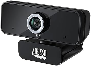 Adesso CyberTrack 6S Webcam - 8 Megapixel - 30 fps - USB 2.0 - TAA Compliant - 3840 x 2160 Video - CMOS Sensor - Manual Focus - Widescreen - Microphone - Computer, Notebook, Smart TV