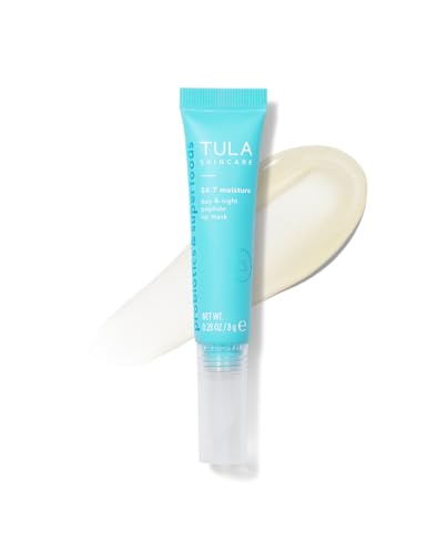 TULA Skin Care 24-7 Moisture Day & Night Peptide Lip Mask - Peptides, Hyaluronic Acid & Vitamin E deeply Nourish & Hydrate lips, 0.28 oz.