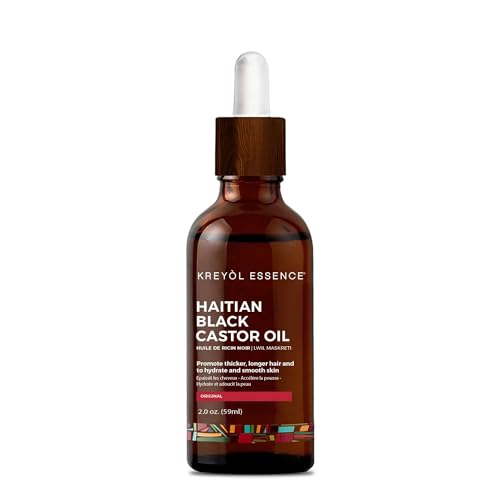 Kreyol Essence - Haitian Black Castor Oil for Skin and Hair, Glass Bottle - Cold Pressed Castor Oil, Hexane Free Castor Oil, Paraben Free, Natural Ingredients