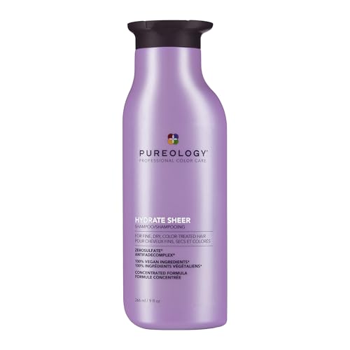 Pureology Hydrate Sheer Nourishing Shampoo | For Fine, Dry Color Treated Hair | Sulfate-Free | Silicone-Free | Vegan