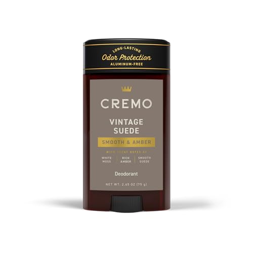 Cremo Deodorant, Vintage Suede, Long Lasting Odor Protection, 2.65 Oz