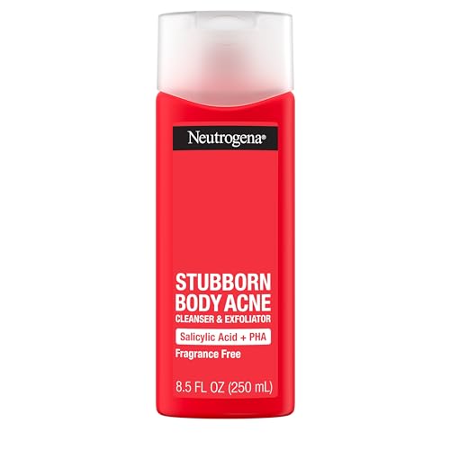 Neutrogena Stubborn Body Acne Cleanser & Exfoliator with Salicylic Acid & PHA for Acne-Prone Skin, Acne Treatment Gently Exfoliates & Helps Prevent Breakouts, Fragrance-Free, 8.5 fl. oz