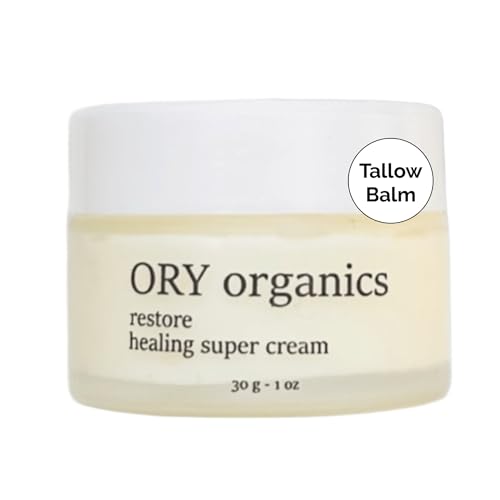 Handmade Whipped Grass Fed Tallow Balm, Organic Jojoba Oil, Organic Essential Oils of Neroli, Tea Tree & Lavender, All Skin Types, Restore 1 Oz