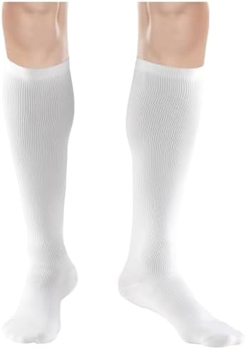 Truform Women's 15-20 mmHg Medical Compression Socks, Moderate Support Soft Stretch Comfort Microfiber, Knee High, Closed Toe, White, X-Large
