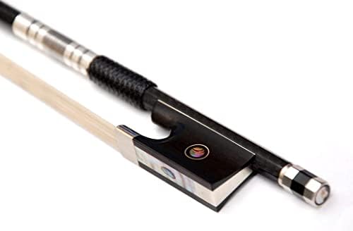 AMZZ Carbon Fiber Violin Bow 4/4 Full Size Lightweight Fiddle Bow with Deep & Powerful Tone for Advance Level Violins (Carbon Bow 4/4 Size)