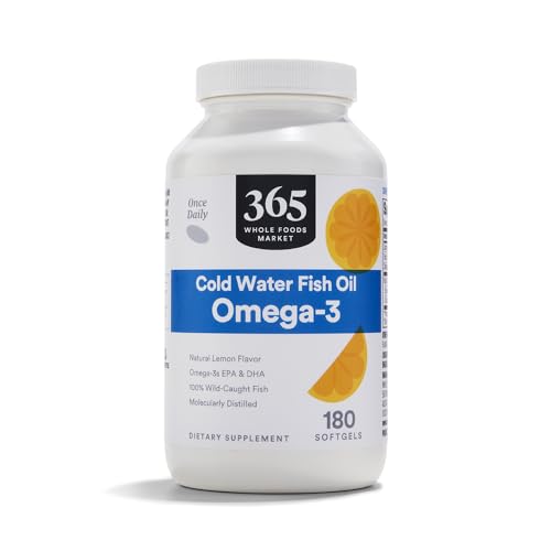 365 by Whole Foods Market, Omega 3 Lemon Flavored, 180 Softgels