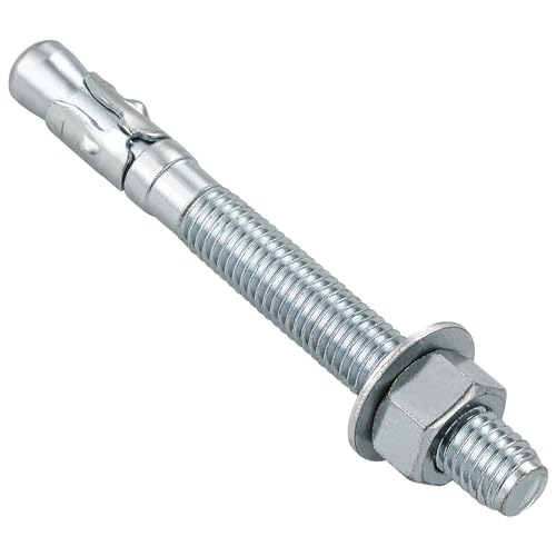 5/8x4-1/2" 10Pcs Inch Standard Fasteners for Heavy-Duty Zinc Wedge Anchors for Cement and Concrete