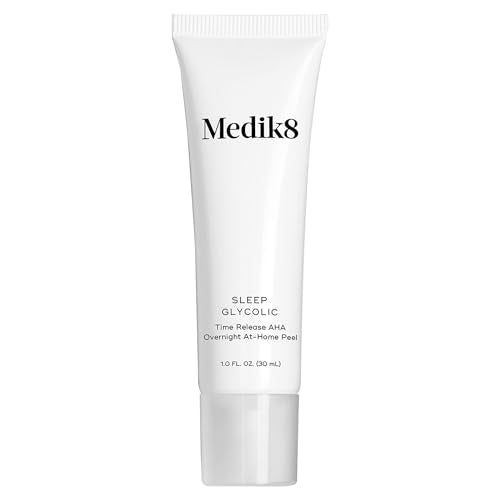 Medik8 Sleep Glycolic - Exfoliating Glycolic Acid At Home Face Peel - Overnight AHA Anti-Aging Skin Treatment - Glycerin and Korean Clover - 1.0 oz
