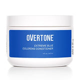 oVertone Haircare Color Depositing Conditioner - 8 oz Semi Permanent Hair Color Conditioner with Shea Butter & Coconut Oil - Extreme Blue Temporary Cruelty-Free Hair Color (Extreme Blue)