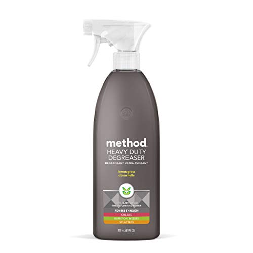 METHOD Heavy Duty Degreaser, Lemongrass Scent, Oven Cleaner & Stove Top Cleaner, 28 Oz Spray Bottle (Pack of 1),(Packaging may vary)
