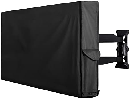 PureFit Waterproof Weatherproof Outdoor TV Cover 28"-32" inch for Outside, TV Covers Protector Enclosure for Flat Screen TVs, Fits up to 30"W x 19"H x 5.5"D, Black