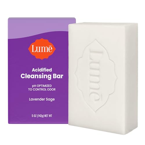 Lume Acidified Body Cleansing Bar - 24 Hour Odor Control - Removes Odor Better than Soap - Moisturizing Formula - Formulated Without SLS and Parabens - OB/GYN Developed - 8.5 ounce (Lavender Sage)