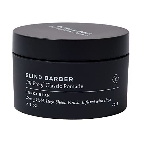 Blind Barber 101 Proof Classic Hair Pomade for Men - Malleable Water Based Pomade, Strong Hold & High Shine - Easy to Use Mens Hair Product for Everyday Styling - (2.5 Oz)