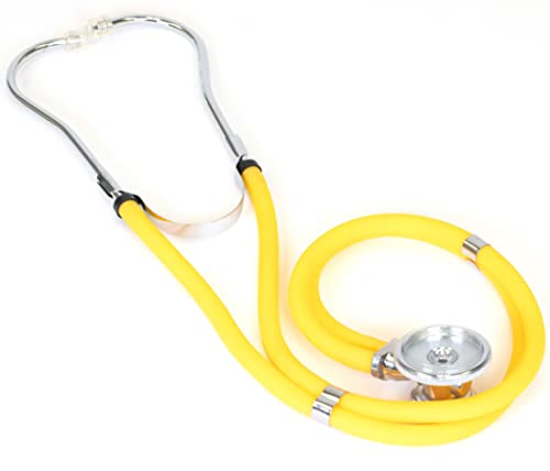 Primacare DS-9295-YL 30" Sprague Rappaport Style Stethoscope for Doctors, Nurses and Medical Students, First Aid Professional Dual Head Cardiology Kit for Men, Women and Pediatric, Yellow