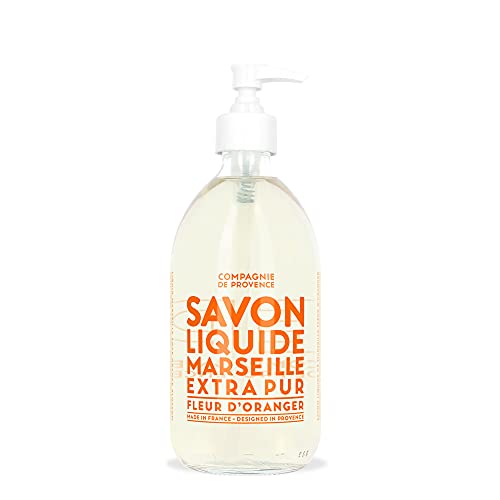 Compagnie de Provence Savon de Marseille Extra Pure Liquid Soap - Orange Blossom - 16.7 Fl Oz Glass Pump Bottle