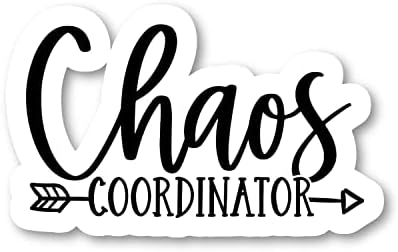 Teacher Chaos Coordinator Sticker Teacher Life Stickers - 3 Pack - Set of 2.5, 3 and 4 Inch Vinyl Laptop Stickers - for Laptop, Phone, Water Bottle, Car & More Decal (3 Pack) S215622-3Pack