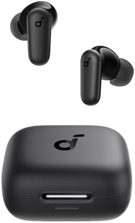 Soundcore P30i by Anker Noise Cancelling Earbuds, Strong and Smart Noise Cancelling, Powerful Bass, 45H Playtime, 2-in-1 Case and Phone Stand, IP54, Wireless Earbuds, Bluetooth 5.4 (Black) (Renewed)
