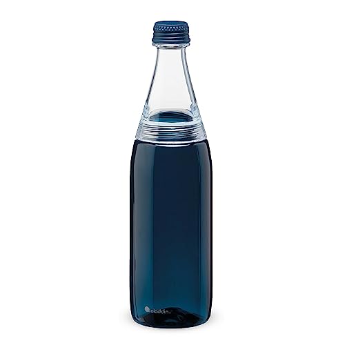 Aladdin Fresco Twist & Go Water Bottle 0.7L Navy Blue – Two-Way Leakproof Lid for Easy Filling and Cleaning - Carbonated Beverage Friendly - BPA-Free - Smooth Drinking Spout - Dishwasher Safe