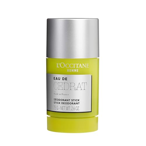 L'OCCITANE Solid Stick Aluminum Free Deodorant: Reduce Body Odor, Alcohol-Free, Dries Quickly, Made in France, Fresh Cyper and Lavender Scent, Woody Aroma, Refreshing Verbena