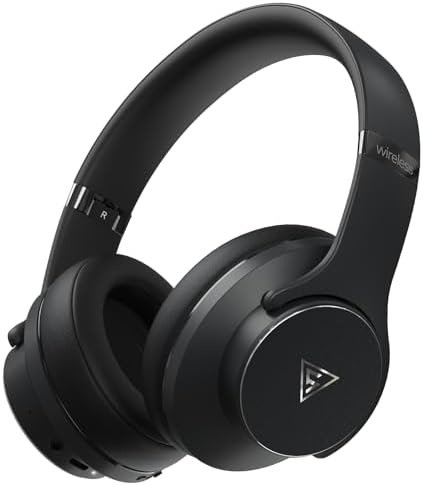 DOQAUS Bluetooth Headphones Over Ear Wireless Headphone, 90H Playtime and 3EQ Modes with Mic, HiFi Stereo Sound, Deep Bass, Memory Foam Cups, for Phone PC Travel Home Office