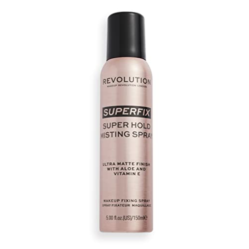 Revolution Beauty, Superfix Misting Makeup Setting Spray, Ultra Matte & Shine Free Finish, Long Lasting Wear, Infused with Vitamin E, 5 Fl. Oz.