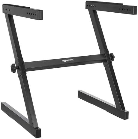 Amazon Basics Fixed Height Heavy Duty Keyboard and Piano Z-Shape Style Stand, Black