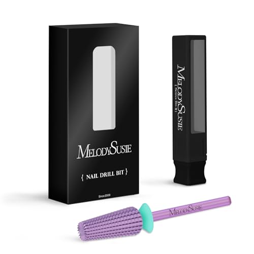 MelodySusie Super Cut Edition 5 in 1 Nail Drill Bits, 3/32'' Carbide Tungsten Multi-function Bits, Suitable for Manicure Pedicure Cuticle Gel Polishing, Purple, Series Bit-M, Coarse