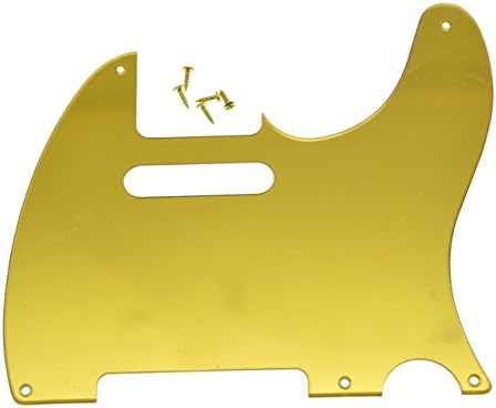KAISH American Vintage 5 Hole Tele Pickguard TL Guitar Pick Guard Scratch Plate for Tele/Telecaster Gold Mirror 1 Ply