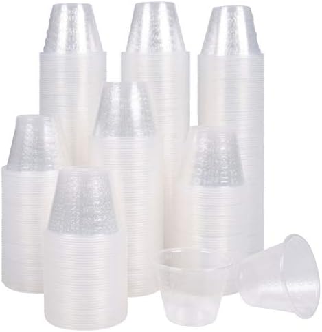 250 Pack Liquid Measuring Cups Plastic I 1oz Disposable Medicine Cups for Liquid Medication Measuring I Resin Mixer Measure Cups I Mouthwash Small Plastic Cups I Resin Mixing Cups for Arts and Crafts