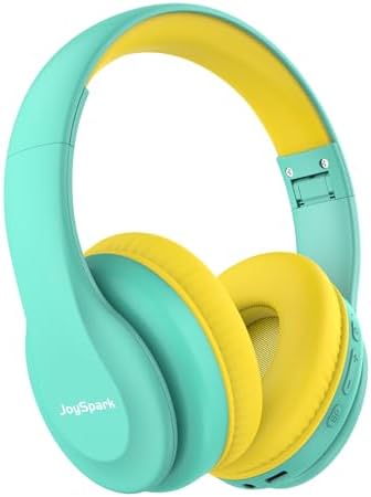 Kids Bluetooth Headphones, Lightweight Wireless Headphones for Kids, 85/94dB Volume Limited, 60 Hours Playtime, Bluetooth 5.3, Over-Ear Toddler Headphones with Built-in Mic (Green)
