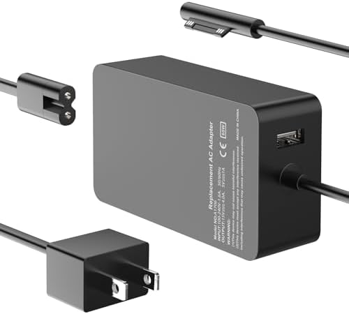 [Upgraded Version] Surface Pro Charger 65W for Surface Pro 3/4/5/6/7/8/9/X Power Supply Adapter, Compatible for Both Microsoft Surface Book Laptop/Tablet，Works with 65W&44W&36W&24W (10 Ft Cord)