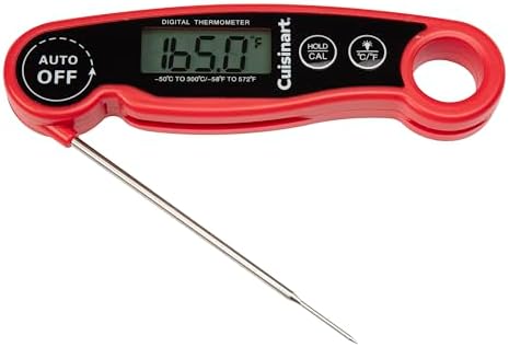 Cuisinart LCD Digital Instant Read Thermometer, Water Resistant Meat Thermometer for Home & Grill, Digital Grill Thermometer with Calibration & Backlight, Home Gadget, BBQ, Smoker, Oil Fry & Candy