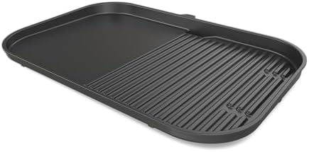 Ninja XSKGRDLXL Woodfire Grill & Griddle Plate, Compatible with OG800 and OG900 Series, 2-in-1 Grill and Griddle Functionality, Ceramic, Nonstick Coating, Black