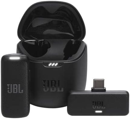 JBL Quantum Stream Wireless USB-C - Wearable Wireless Streaming Microphone for Crystal Clear Recordings, 24 Hours of Recording time, Plus Speed Charge, Included Windscreen for Noise Reduction