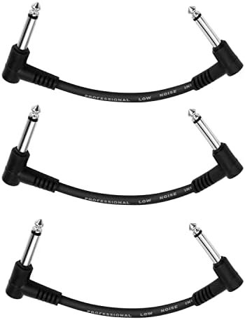 Donner 6 Inch Guitar Effect Pedal Patch Cables Black 3 Packs