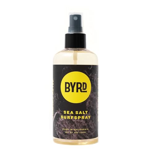 Byrd Sea Salt Surfspray, Salty Coconut Scent, Texturizing and Volumizing Mist for Hydrated, Shiny Surfer Hair, Safe for All Hair Types, 8 Fl Oz